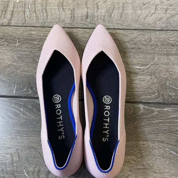 Rothy's Light Pink Blush Points Pointed Toe Flats Women's Size 9 - Picture 5 of 8